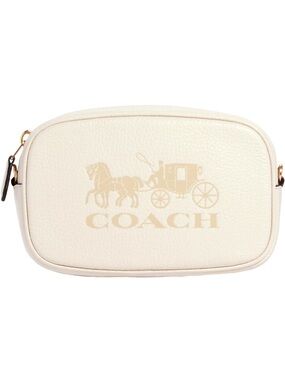 Like New Coach Pebbled Leather Jes Convertible Belt Bag 2 in Chalk